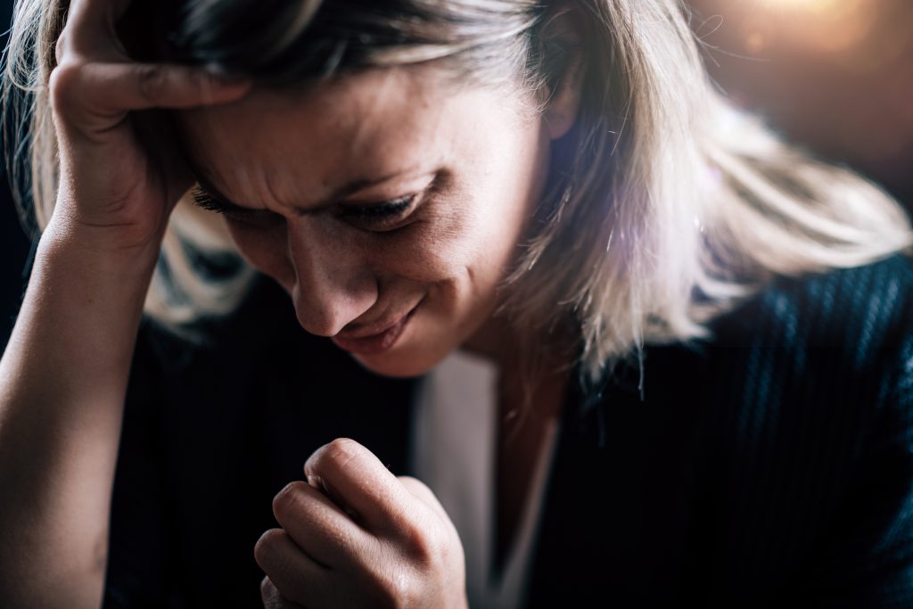 Fear and Anxiety, Female Face Expressing Strong Negative Emotions